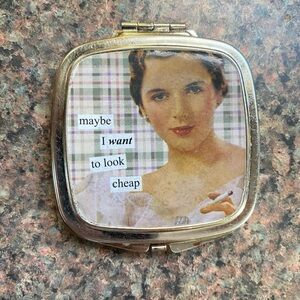 Vintage Style Compact Mirror 🪞 “Maybe I Want To Look Cheap” 😉